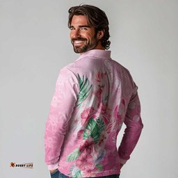 Australia Cockatoos Breast Cancer Long Sleeve Polo Shirt Faith Hope Love LT05