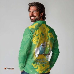 Budgerigar Australia Day Long Sleeve Polo Shirt Proud To Be An Aussie Opal National Color LT14