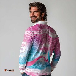 Australia Hereditary Cancer Awareness Long Sleeve Polo Shirt Never Give Up LT05