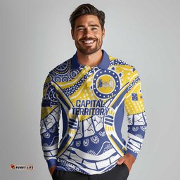 Australian Capital Territory Long Sleeve Polo Shirt For The King The Law And The People LT9