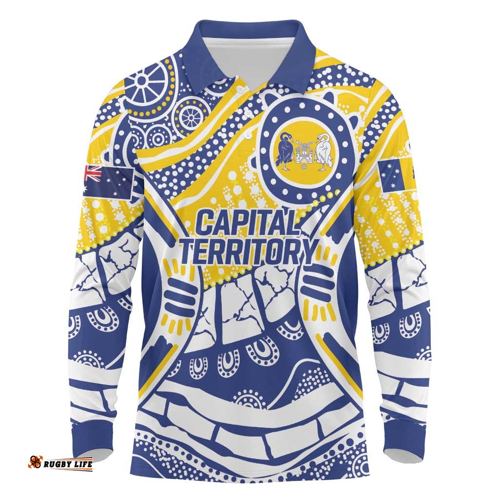 Australian Capital Territory Long Sleeve Polo Shirt For The King The Law And The People LT9