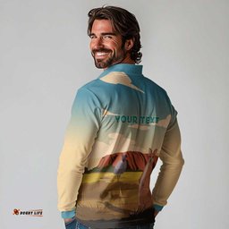 Australia Personalized Long Sleeve Polo Shirt Uluru Scenery LT7