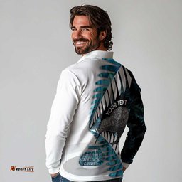 New Zealand Silver Fern Curling Personalised Long Sleeve Polo Shirt Aotearoa Kiwi Ponga Paua Shell Version LT14