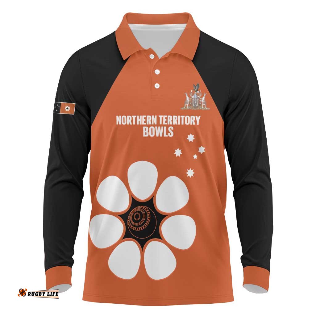 Custom Northern Territory Bowls Australia Long Sleeve Polo Shirt Go Champions Sporty Style LT14