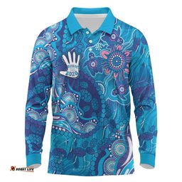 NAIDOC Week 2026 Long Sleeve Polo Shirt Turtle Dream On The Waves DT05