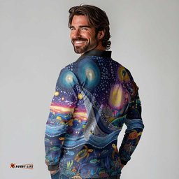 Heal Country Heal Our Nation Aboriginal Dreamtime Long Sleeve Polo Shirt LT9