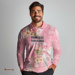Personalised Galah Cockatoo Fighting in Pink Long Sleeve Polo Shirt Australian Breast Cancer Spirit LT9