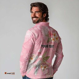 Personalised Galah Cockatoo Fighting in Pink Long Sleeve Polo Shirt Australian Breast Cancer Spirit LT9