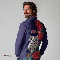 Maori Wheku Meri Kirihimete Personalised Long Sleeve Polo Shirt All Blue Indigenous Maori Motif LT9