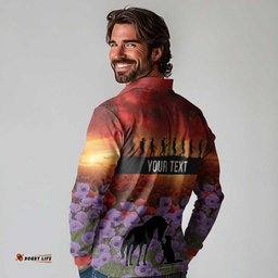 Personalised ANZAC Day Long Sleeve Polo Shirt Remembering the Animals of War LT19