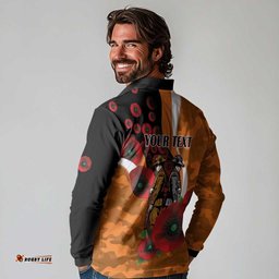 Greater Giants ANZAC Personalised Long Sleeve Polo Shirt Lest We Forget Poppy Camo LT9