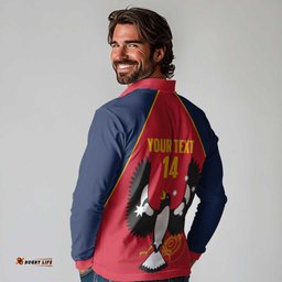 Custom South Australia Bowls Long Sleeve Polo Shirt Go Champions SA Piping Shrike LT14