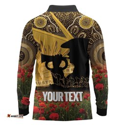 Personalised Australia Matildas ANZAC Day Long Sleeve Polo Shirt Last Post Poppy Lest We Forget LT14