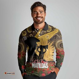 Personalised Australia Matildas ANZAC Day Long Sleeve Polo Shirt Last Post Poppy Lest We Forget LT14