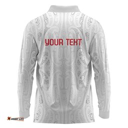 New Zealand Maori Heart Tribal Personalised Long Sleeve Polo Shirt Polynesian Patterns LT9