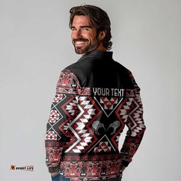 Personalised Taniko Motifs Aotearoa Long Sleeve Polo Shirt Waitangi Kowhaiwhai Kiwi LT7