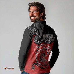 Personalised Aotearoa Toitu Te Tiriti Long Sleeve Polo Shirt Taniwha Tribal Motifs LT03