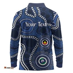 Geelong Cats NAIDOC Week 2026 Personalised Long Sleeve Polo Shirt 50 Years of Deadly Aboriginal Art LT14