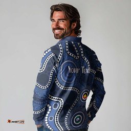 Geelong Cats NAIDOC Week 2026 Personalised Long Sleeve Polo Shirt 50 Years of Deadly Aboriginal Art LT14