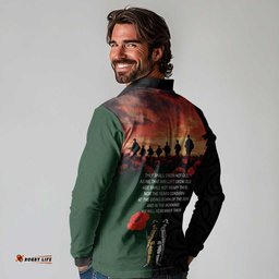 New Zealand and Australia ANZAC Day Long Sleeve Polo Shirt Lest We Forget Indigenous and Maori Pattern LT03