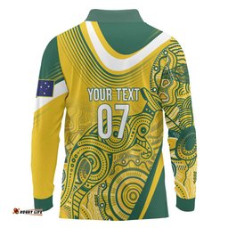 Australia Custom Indigenous Long Sleeve Polo Shirt WC2026 Socceroos Aboriginal Arts LT7