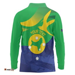 Personalised Australia Christmas Island Long Sleeve Polo Shirt Wilayah Pulau Krismas Flag Color LT14