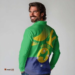 Personalised Australia Christmas Island Long Sleeve Polo Shirt Wilayah Pulau Krismas Flag Color LT14