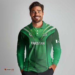 Pakistan Cricket Custom Long Sleeve Polo Shirt The Green Shirts with Sporty Pattern LT9