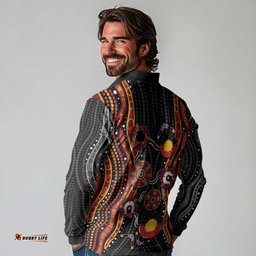 NAIDOC Week 2026 Long Sleeve Polo Shirt Together We Rise Together We Stay Deadly LT9