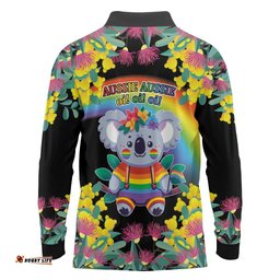 LGBTQ Koala Gay Long Sleeve Polo Shirt Aussie Koala Bear Ekoalaty LT9