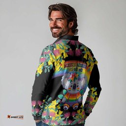 LGBTQ Koala Gay Long Sleeve Polo Shirt Aussie Koala Bear Ekoalaty LT9