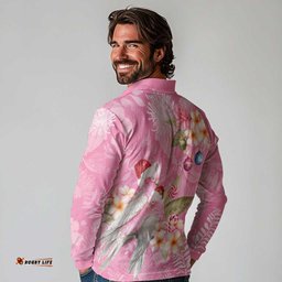 Joyful Pink Cockatoo Long Sleeve Polo Shirt Australia Christmas Vibes LT9