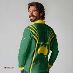 Australia Day 26 January Personalised Long Sleeve Polo Shirt With National Color LT9
