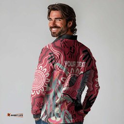 Personalised Australia Galah NAIDOC Week 2026 Long Sleeve Polo Shirt 50 Years of Deadly Aboriginal Art LT14