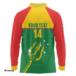 Custom Tasmania Bowls Australia Long Sleeve Polo Shirt Go Tasmanian Tridents LT14