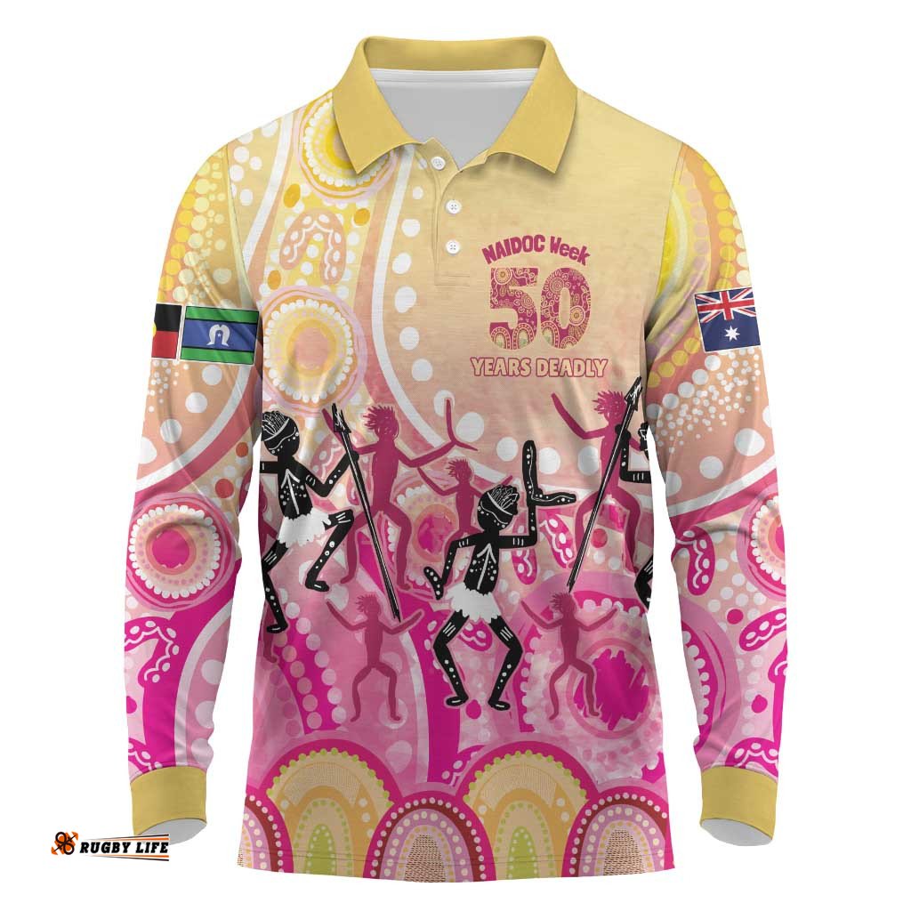 NAIDOC Week 2026 Indigenous Personalized Long Sleeve Polo Shirt LT7