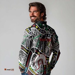 NAIDOC 50 Years of Deadly Personalised Long Sleeve Polo Shirt Aboriginal Dot Art LT9