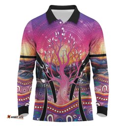 NAIDOC Week 2026 Long Sleeve Polo Shirt Eternal Spirit Tree LT05
