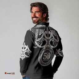 Kia Kaha Te Reo Maori New Zealand Long Sleeve Polo Shirt 50th Anniversary Ake Ake Ake LT14