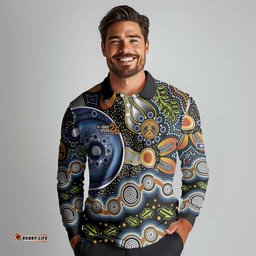 NAIDOC Deadly 50 Years Long Sleeve Polo Shirt Aboriginal and Torres Strait Islander LT9