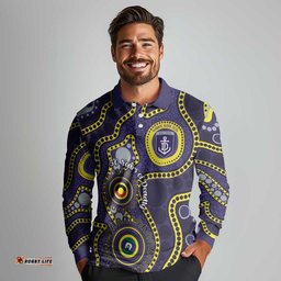 Dockers NAIDOC Week 2026 Personalised Long Sleeve Polo Shirt 50 Years of Deadly Aboriginal Art LT14
