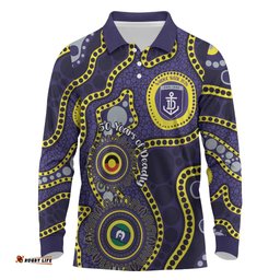 Dockers NAIDOC Week 2026 Personalised Long Sleeve Polo Shirt 50 Years of Deadly Aboriginal Art LT14