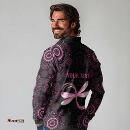Personalized Pink Dragonfly Aboriginal of Hope Long Sleeve Polo Shirt Australias Breast Cancer Awareness LT9