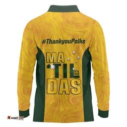 Polkinghorne Australia Matildas Long Sleeve Polo Shirt 2024 Thank You Polks LT14