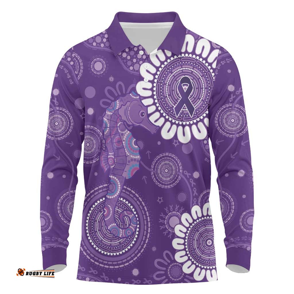 Sea Horse Australia Epilepsy Awareness Long Sleeve Polo Shirt LT9