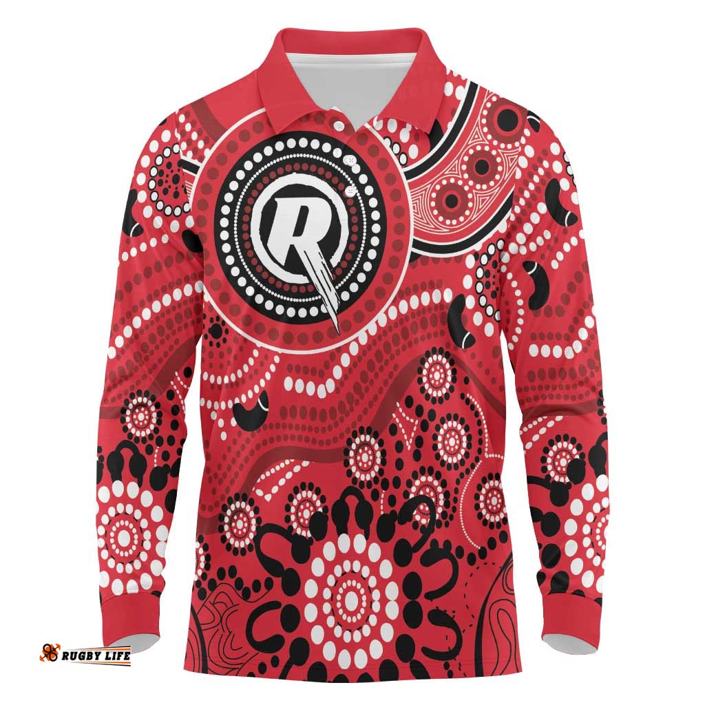 Renegades Cricket Custom Long Sleeve Polo Shirt Australian Aboriginal LT9