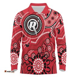 Renegades Cricket Custom Long Sleeve Polo Shirt Australian Aboriginal LT9