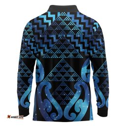 Taniko Motifs Matariki New Zealand Long Sleeve Polo Shirt NZ Niho Taniwha Poutama LT14