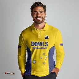 Western Australia Lawn Bowls Custom Long Sleeve Polo Shirt Aussie Minimalist Style LT9