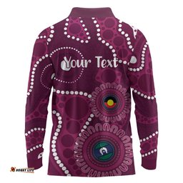 Sea Eagles NAIDOC Week 2026 Personalised Long Sleeve Polo Shirt 50 Years of Deadly Aboriginal Art LT14